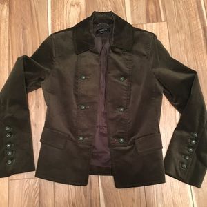 Talbots Suede Blazer Olive green military Jacket